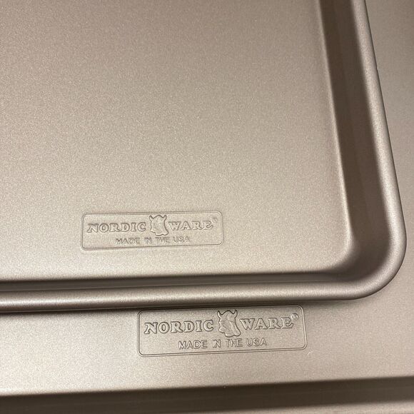 3 pc Nordic Ware Gold Baking Sheets Trays Half Quarter Cookie Aluminum Non Stick - Picture 7 of 10